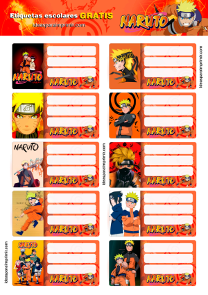 Etiquetas Escolares Naruto Para Imprimir Grat